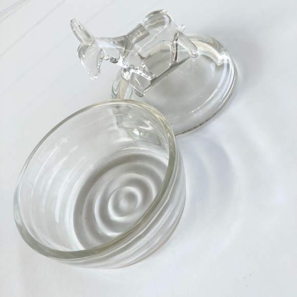 Vintage Jeannette Glass Donkey Powder Dish or Jar - Picture 11 of 12